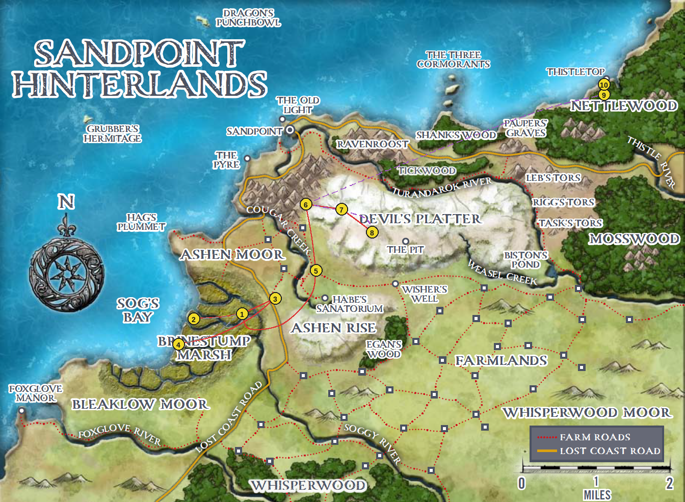 Die Route der Goblins — von Leckratten-Dorf durch den Brinestump-Sumpf bis nach Thisteltop