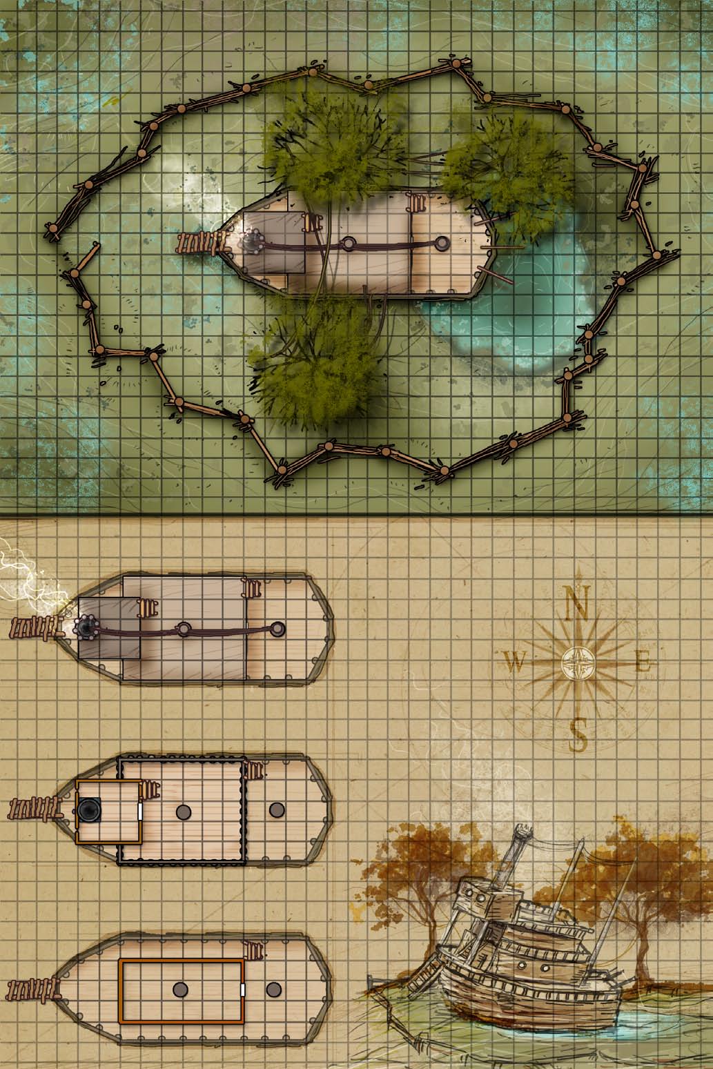 Kaijitsu Star Schiffswrack-Karte (Modul 1)