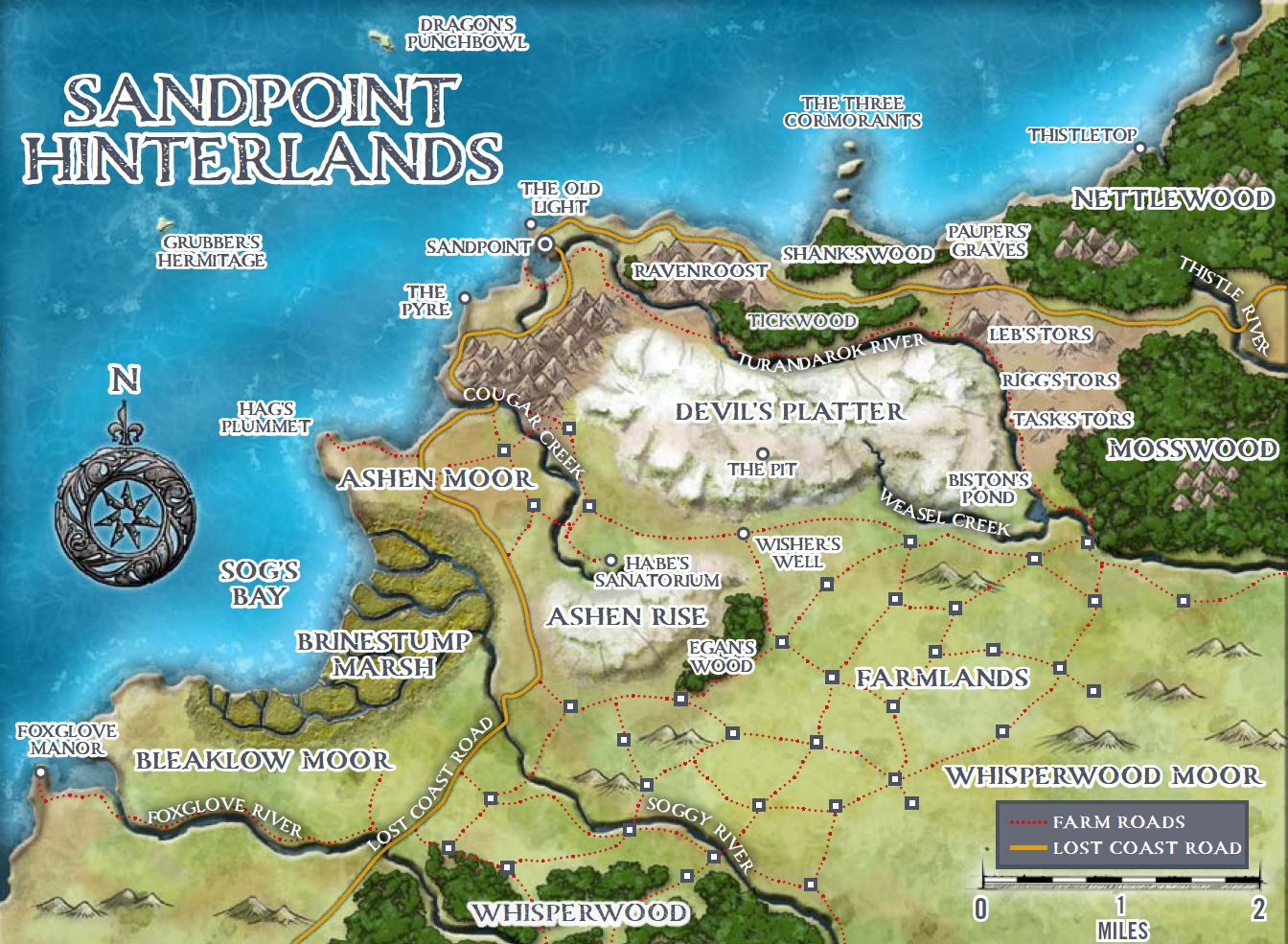 Sandpoint Hinterland-Karte